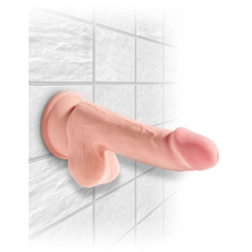 Pipedream King Cock Triple Density 6.5" Cock with Balls - Flesh Tapadókorongos dildó