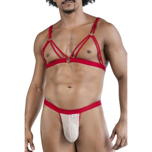 CandyMan - Izor Red G-string and Bra S/M tanga és felső