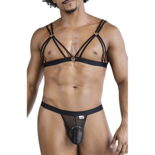 CandyMan - Izor Black G-string and Bra L/XL tanga és felső