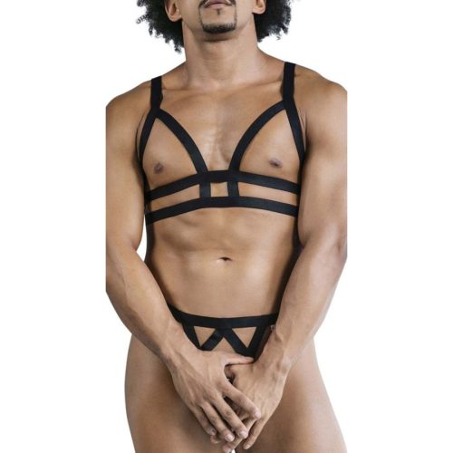 CandyMan - Anderos 2-Piece Bra and G-string Set Black S/M - tanga és felső