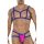Candyman - Aghai Blue-Pink Thong and Harness Set S/M tanga és heveder szett