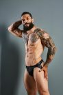 C4M-Desire Jockstrap-BlackLeatherette-L férfi alsó