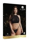 Le Désir Festive Rhinestone Top and Thong XL Black  Fehérnemű szett