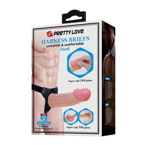 Pretty Love Stark Harness Briefs Flesh Felcsatolható vibrátor
