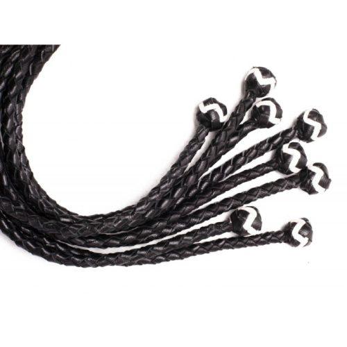8 Tail Polish Leather Flogger 22 inch    Korbács bőrből