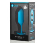 B-vibe Snug Plug 3 teal  - dupla golyós anál dildó