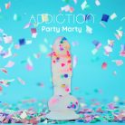 Naked Addiction - Party Marty Dong 7.5 Inch Frost and Confetti Tapadókorongos dildó