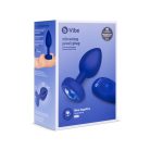 B-Vibe - Vibrating Jewel Plug L/XL Navy vibrációs anál plug