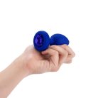 B-Vibe - Vibrating Jewel Plug L/XL Navy vibrációs anál plug