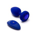 B-Vibe - Vibrating Jewel Plug L/XL Navy vibrációs anál plug