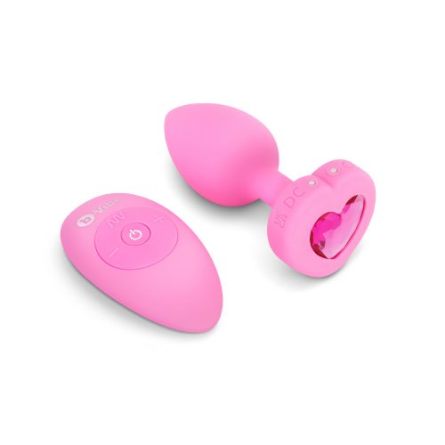  B-Vibe - Vibating Heart Butt Plug S/M Pink vibrációs análdugó