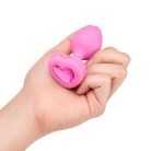  B-Vibe - Vibating Heart Butt Plug S/M Pink vibrációs análdugó