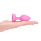  B-Vibe - Vibating Heart Butt Plug S/M Pink vibrációs análdugó