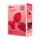 B-Vibe - Vibating Heart Butt Plug M/L  Red vibrációs análdugó