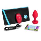 B-Vibe - Vibating Heart Butt Plug M/L  Red vibrációs análdugó