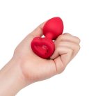 B-Vibe - Vibating Heart Butt Plug M/L  Red vibrációs análdugó