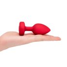 B-Vibe - Vibating Heart Butt Plug M/L  Red vibrációs análdugó