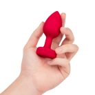 B-Vibe - Vibating Heart Butt Plug M/L  Red vibrációs análdugó