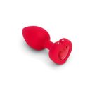 B-Vibe - Vibating Heart Butt Plug M/L  Red vibrációs análdugó