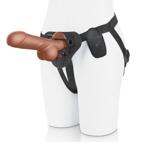 Pegasus - 8” Remote Control Realistic Silicone Dildo with Balls and Harness Felcsatolható vibrátor