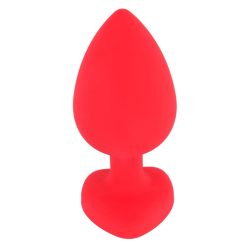   You2Toys Plug Medium red - fekete köves, szíves anál dildó
