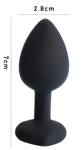 Sunfo - szilikon anál plug szív alakú kék kővel 