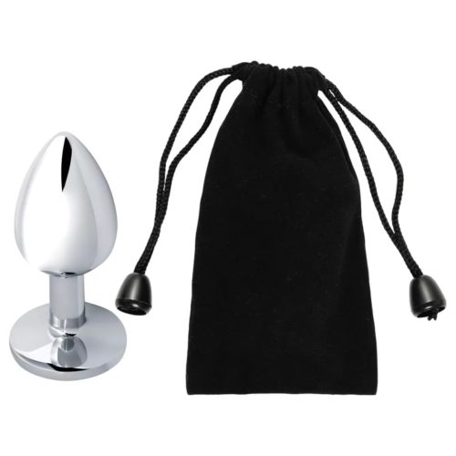  Sunfo - fém anál plug sárga kővel (ezüst)