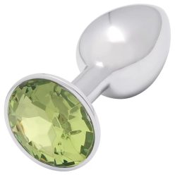  Sunfo - fém anál plug lime kővel (ezüst)