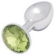  Sunfo - fém anál plug lime kővel (ezüst)