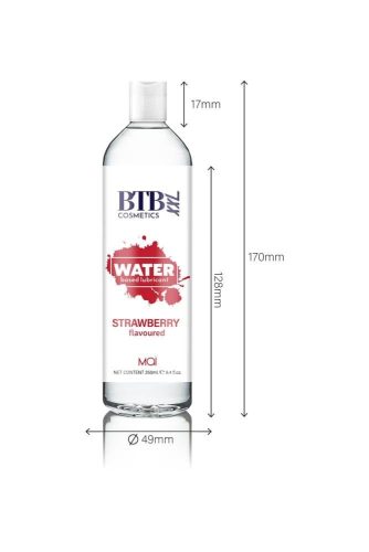 BTB WATER BASED FLAVORED STRAWBERRY LUBRICANT 250ML Ízesített síkosító