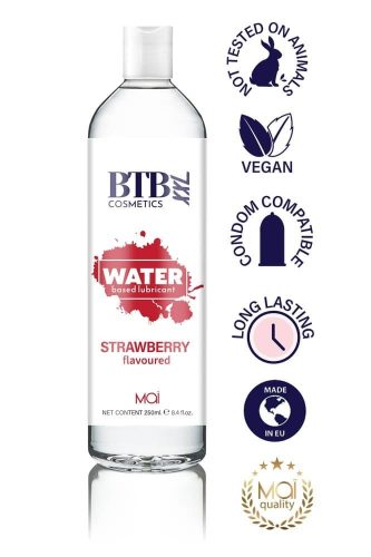 BTB WATER BASED FLAVORED STRAWBERRY LUBRICANT 250ML Ízesített síkosító