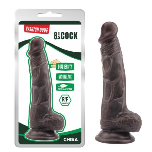 Fashion Dude- 8.5 Inch Cock Brown    Tapadókorongos dildo