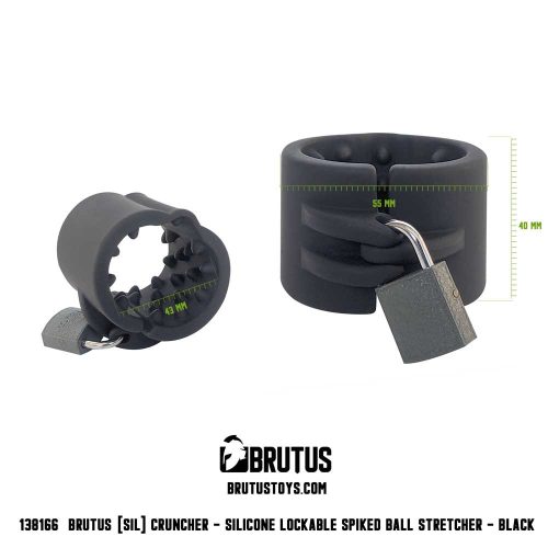Brutus Cruncher - Silicone Lockable Spiked Ball Stretcher heregyűrű