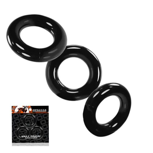 Oxballs Willy Cock Ring 3-Pack - Black péniszgyűrű