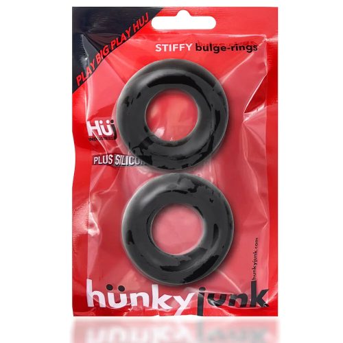 Hünkyjunk Stiffy Cockring 2-Pack - Black péniszgyűrű