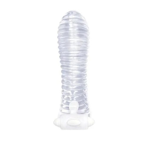Icon Sextenders Vibrating Sleeve Ribbed péniszhosszabbító