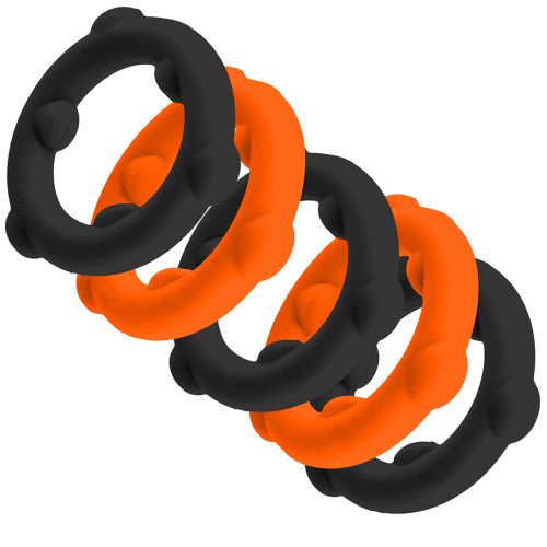 Oxballs -  5-Pack SPINNER Rings Orange / Black péniszgyűrű