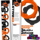 Oxballs -  5-Pack SPINNER Rings Orange / Black péniszgyűrű