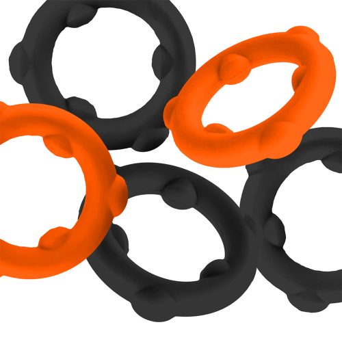 Oxballs -  5-Pack SPINNER Rings Orange / Black péniszgyűrű