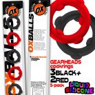 Oxballs -  5-Pack SPINNER Rings Red/ Black péniszgyűrű