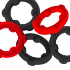 Oxballs -  5-Pack SPINNER Rings Red/ Black péniszgyűrű