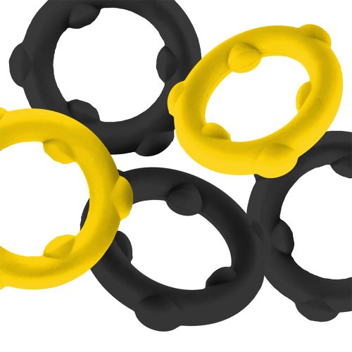 Oxballs -  5-Pack SPINNER Rings Yellow/ Black péniszgyűrű