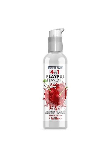 Swiss Navy Playful 4 in 1 Lubricant with Poppin Wild Cherry Flavor - 118ml ízesített síkosító