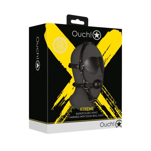 Ouch! Muzzle gag with ball and mask Gag Xtreme szájpecek
