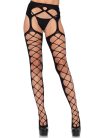 Leg Avenue - Diamond net opaque stockings, black, O/S harisnya
