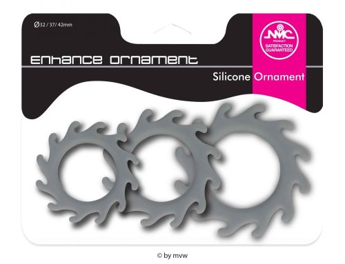 Enhance Ornament Silicone Cockring Set Grey       Péniszgyűrű