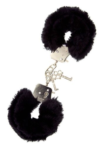 Metal Handcuff with Plush Black - bilincs