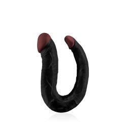 HOODLUM 16" U-SHAPED DONG BLACK  Kétvégű dildo
