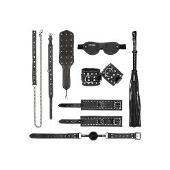 Ouch! Pain7Pcs  Leather Studded Bondage Kit készlet