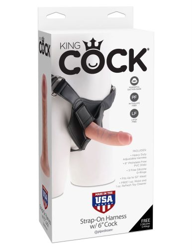 Pipedream King Cock Strap-on Harness w/ 6" Cock  felcsatolható dildo